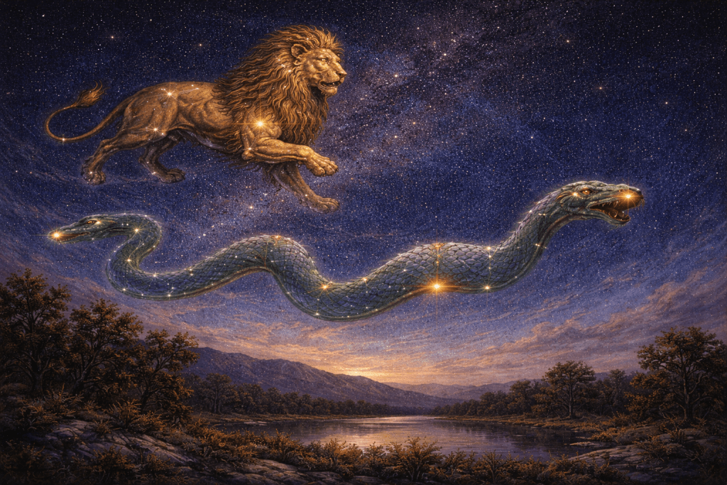 2026, April 10: Spring Evening Sky - Leo, Cancer, and Hydra the Snake ...