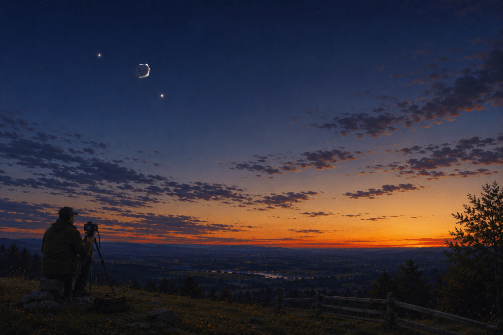 2026, May 19: Crescent Moon Between Venus and Jupiter After Sunset ...